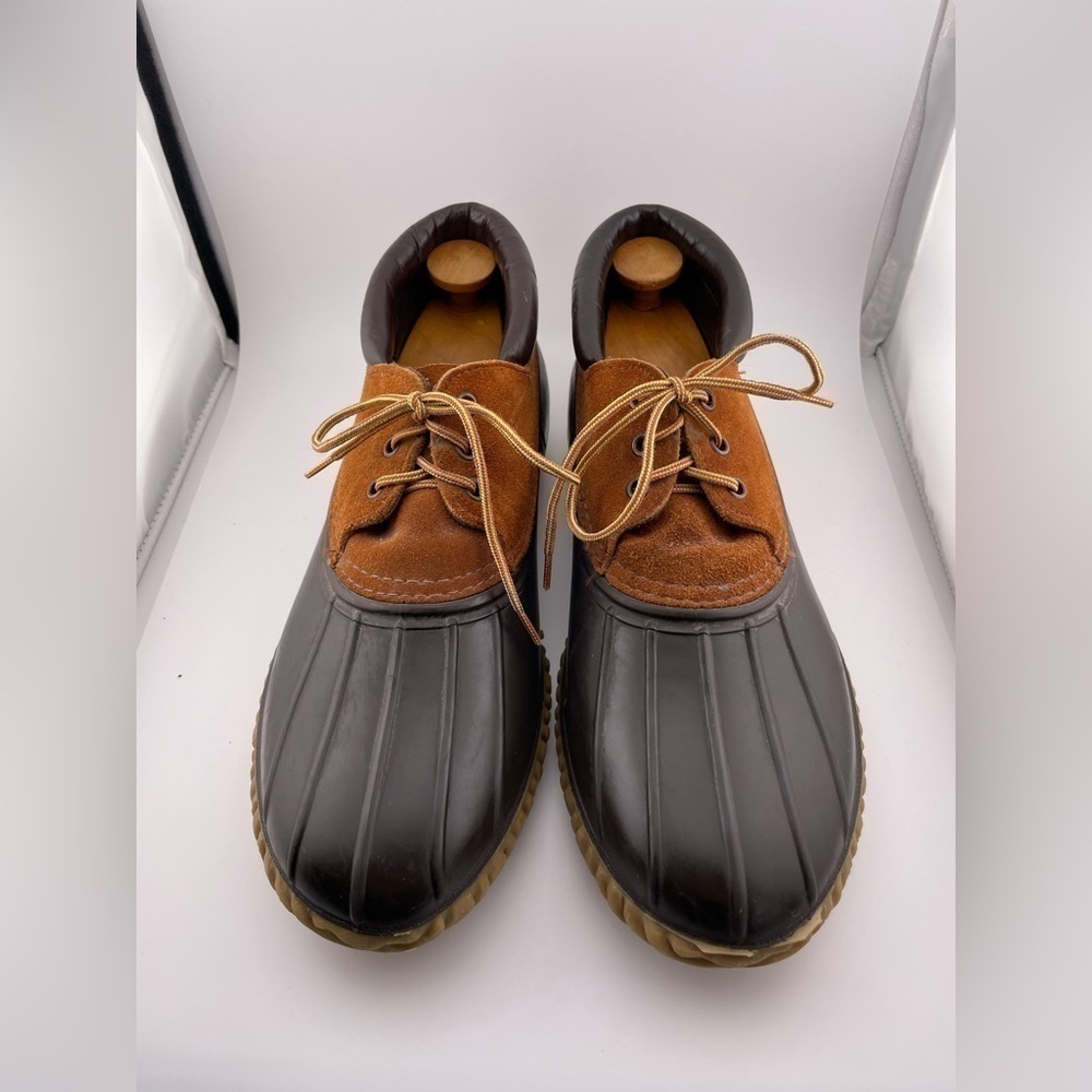 LaCrosse Men’s Brown Leather 3 Eye Duck Shoes Low Rain Muck Steel Shank Size 11  - Picture 5 of 13